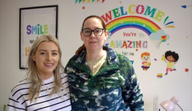 PRAISE: West Belfast MLA Órlaithí Flynn with Sarah Gilmore, founder of Inner Wings Dramatherapy