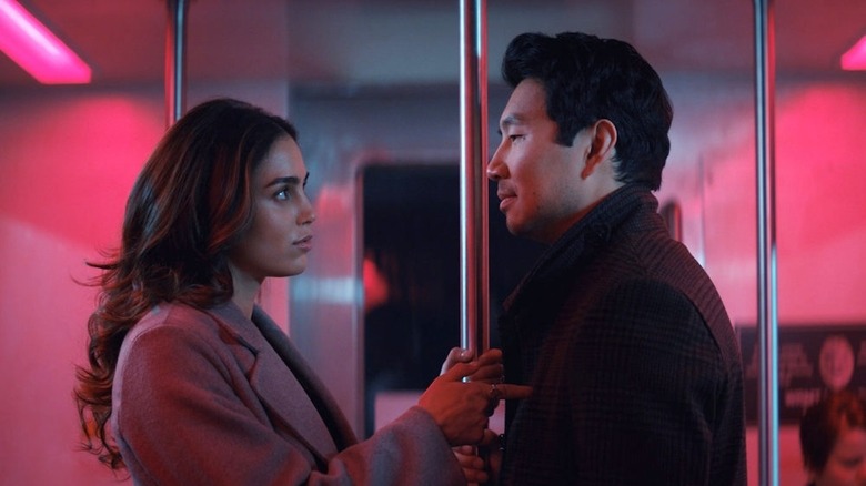 Melissa Barrera and Simu Liu in The Copenhagen Test