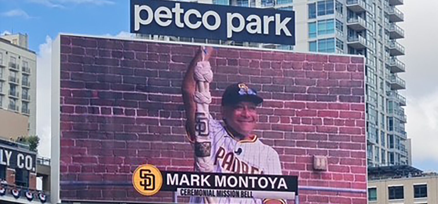 Montoya featured on the PetCo park screen.
