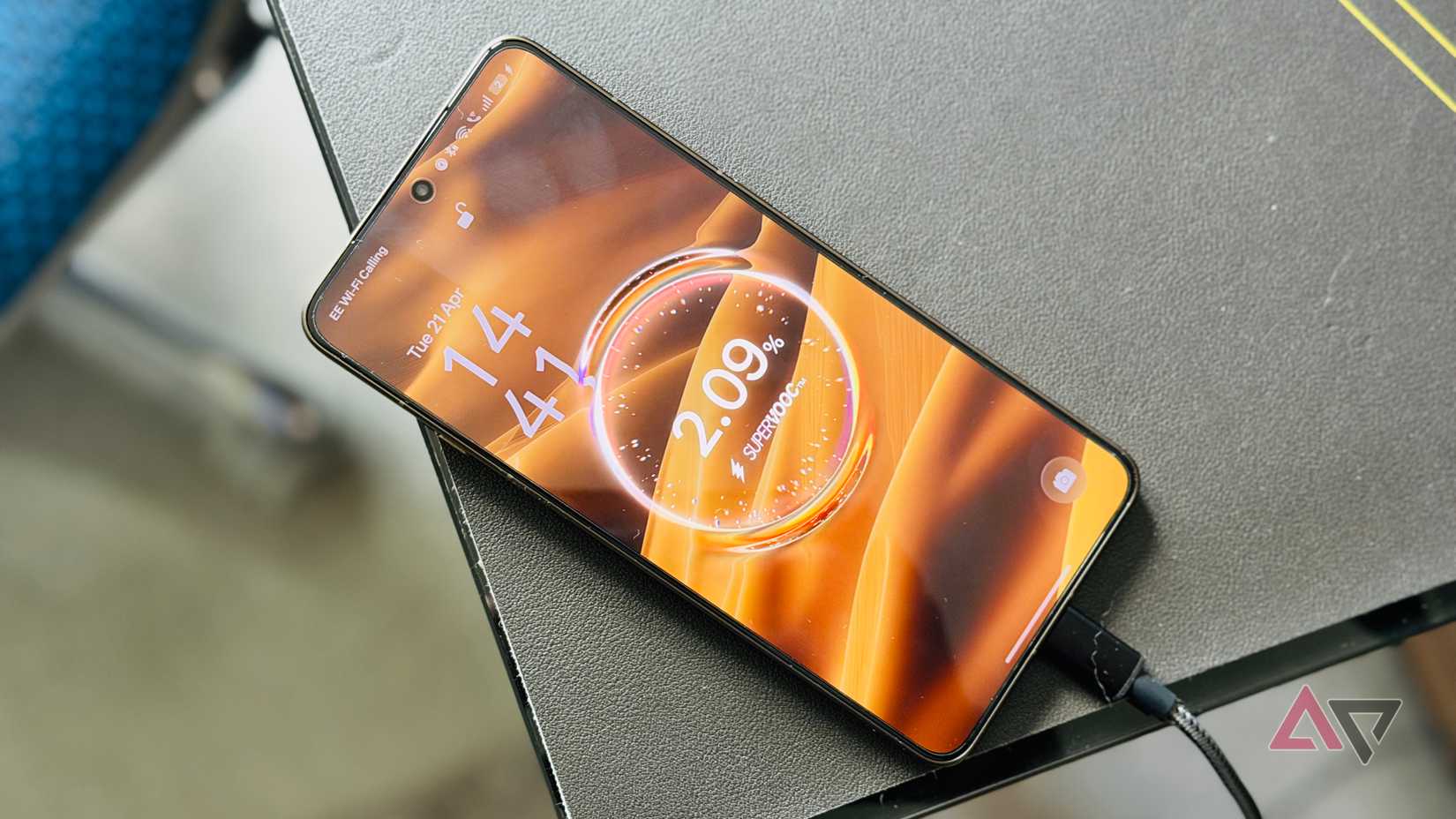 The Oppo Find X9 Ultra on charge