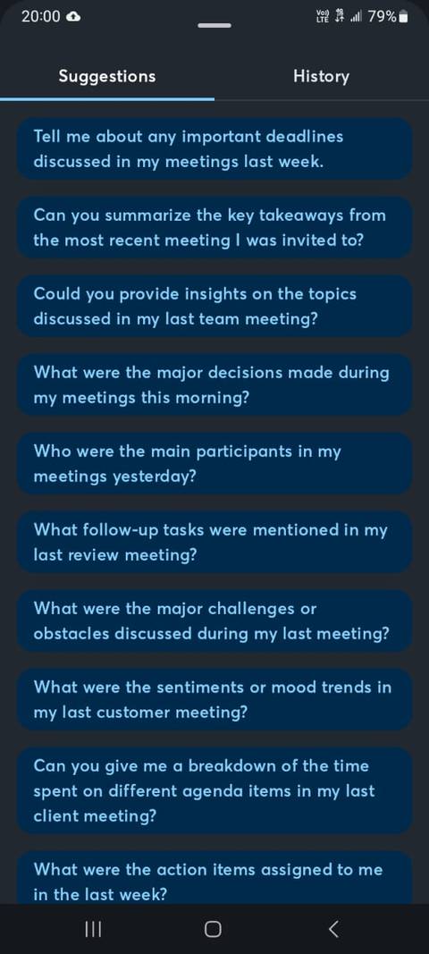 Otter AI Chat suggestions