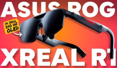 Gamer wearing ASUS ROG XREAL R1 glasses with dynamic lighting effects active