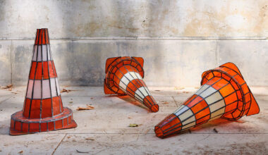 pia hinz reworks industrial tools into delicate stained glass objects