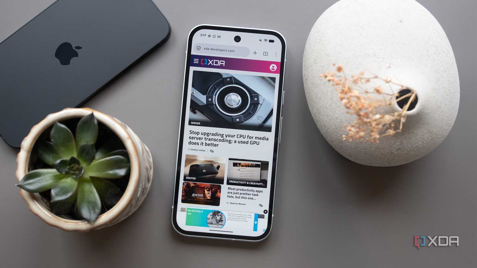 The Pixel 10 sitting on a table