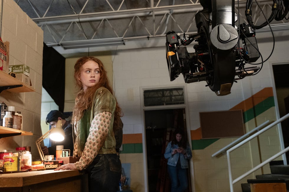 Sadie Sink on the set of Stranger Things season 5 sadie sink on the set of stranger things season 5