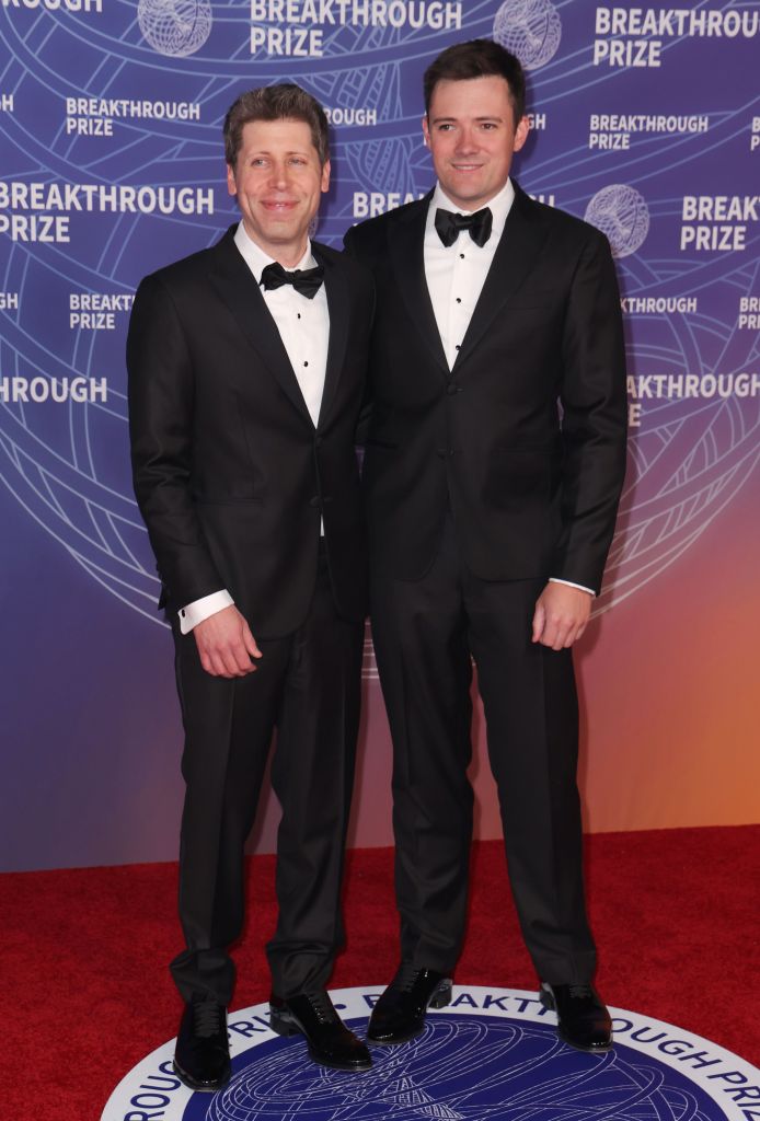 Sam Altman and Oliver Mulherin attend the Breakthrough Prize Ceremony