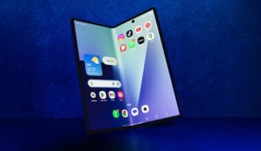 Samsung Galaxy Z Fold 7 partially unfolded