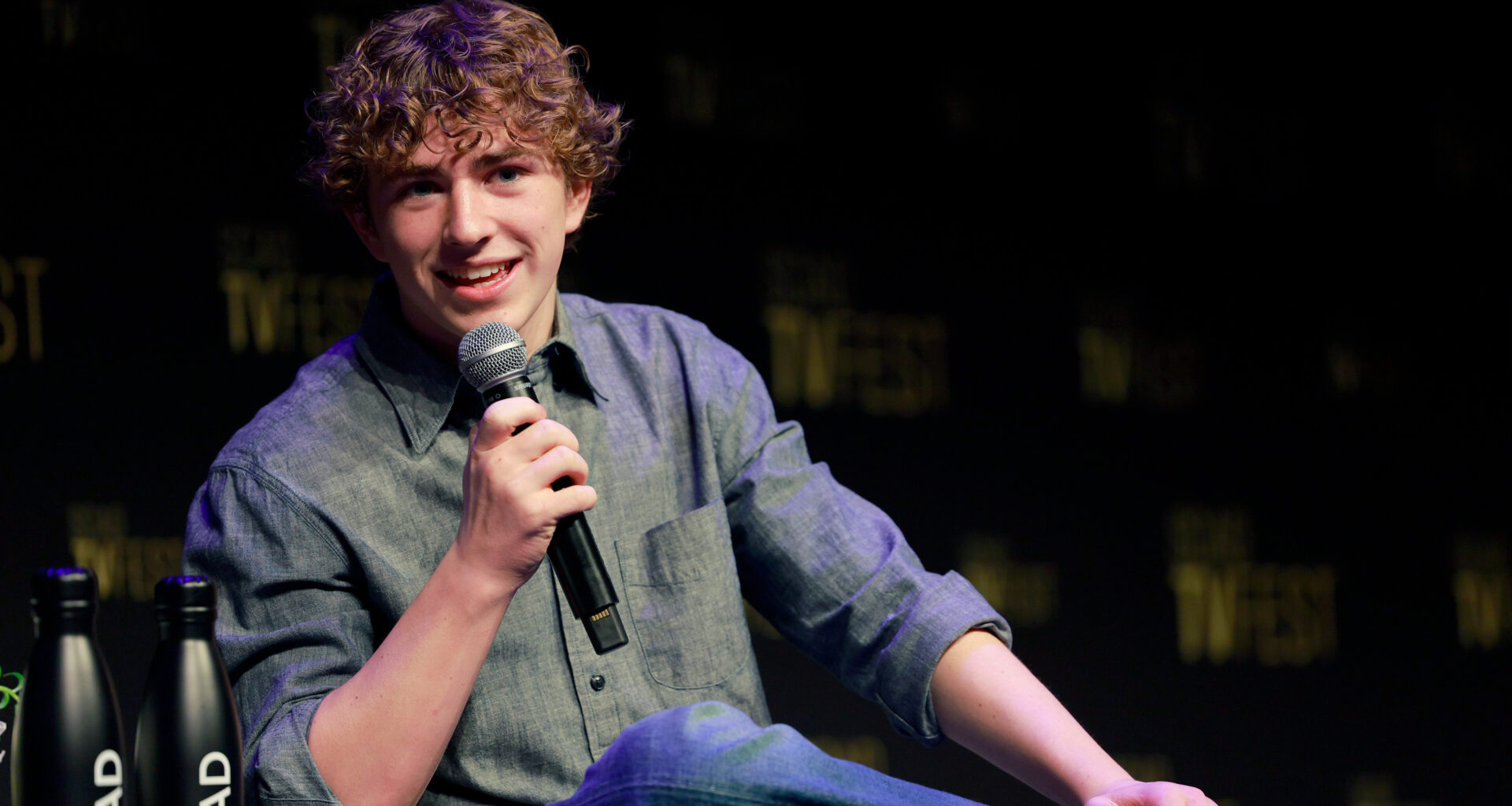 Walker Scobell speaks onstage for 'Percy Jackson And The Olympians' during the 13th SCAD TVfest on February 07, 2025 in Atlanta, Georgia.