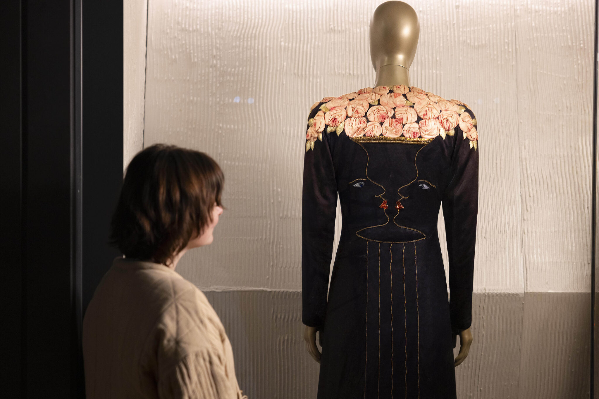 Installation view of “Schiaparelli: Fashion Becomes Art,” at the V&A Museum in London