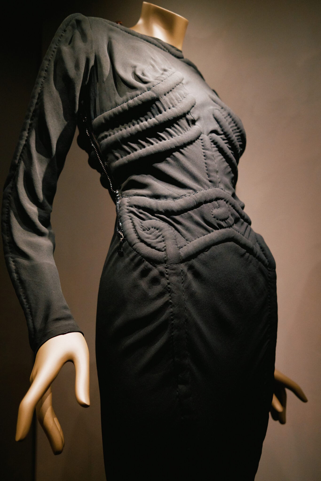 Installation view of “Schiaparelli: Fashion Becomes Art,” at the V&A Museum in London