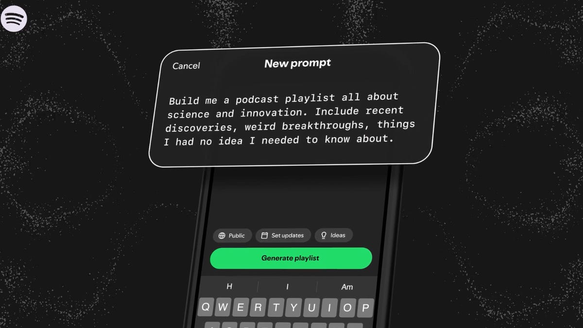screenshot of Spotify's new update of Prompted Playlists
