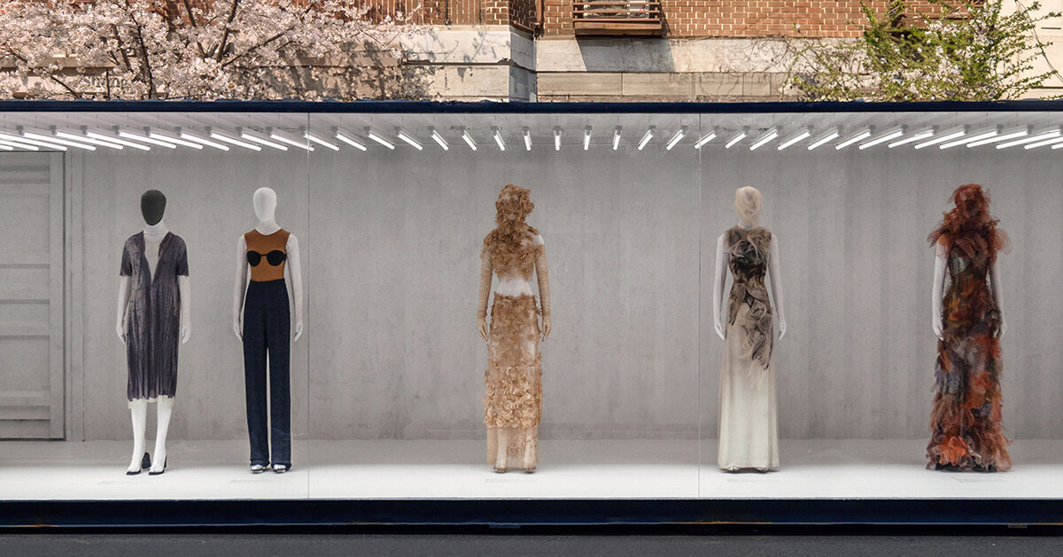 shipping containers frame maison margiela's shanghai exhibition by OMA