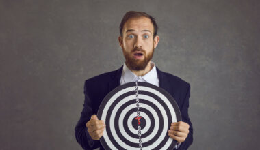 Man with target on chest