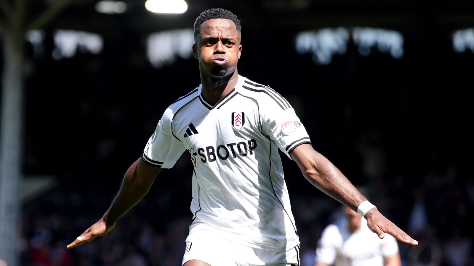 Fulham's Ryan Sessegnon celebrates scoring the opening goal