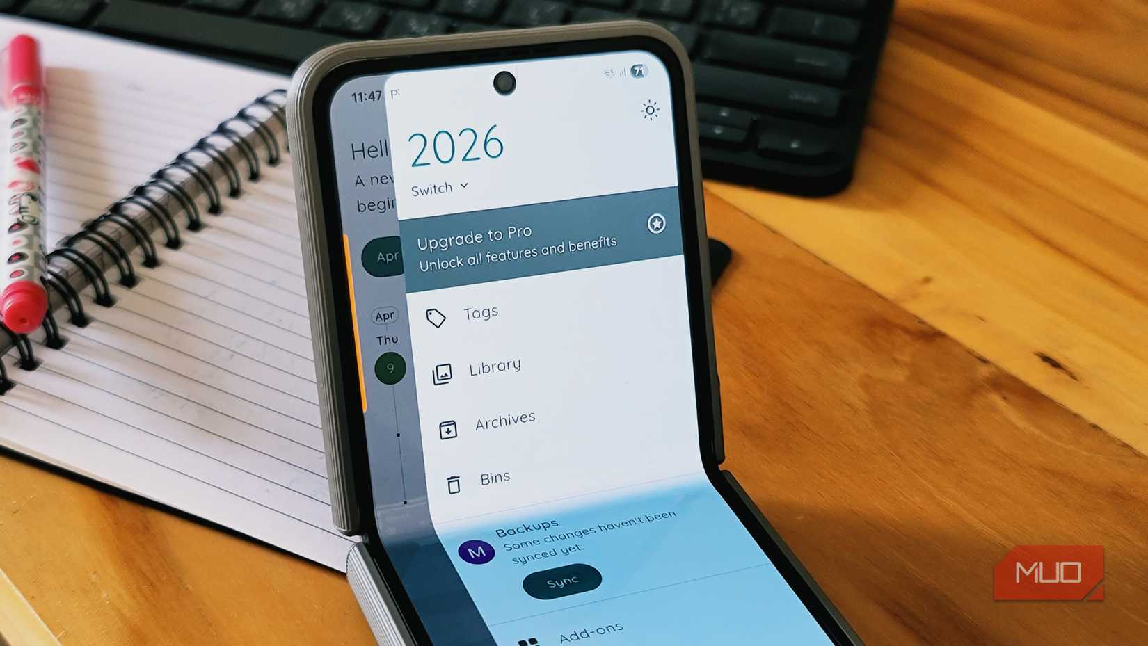 StoryPad Settings mneu Samsung Galaxy Z Flip 6
