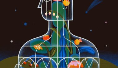 an illustration by tania yakunova of a figurative structure filled with palnts