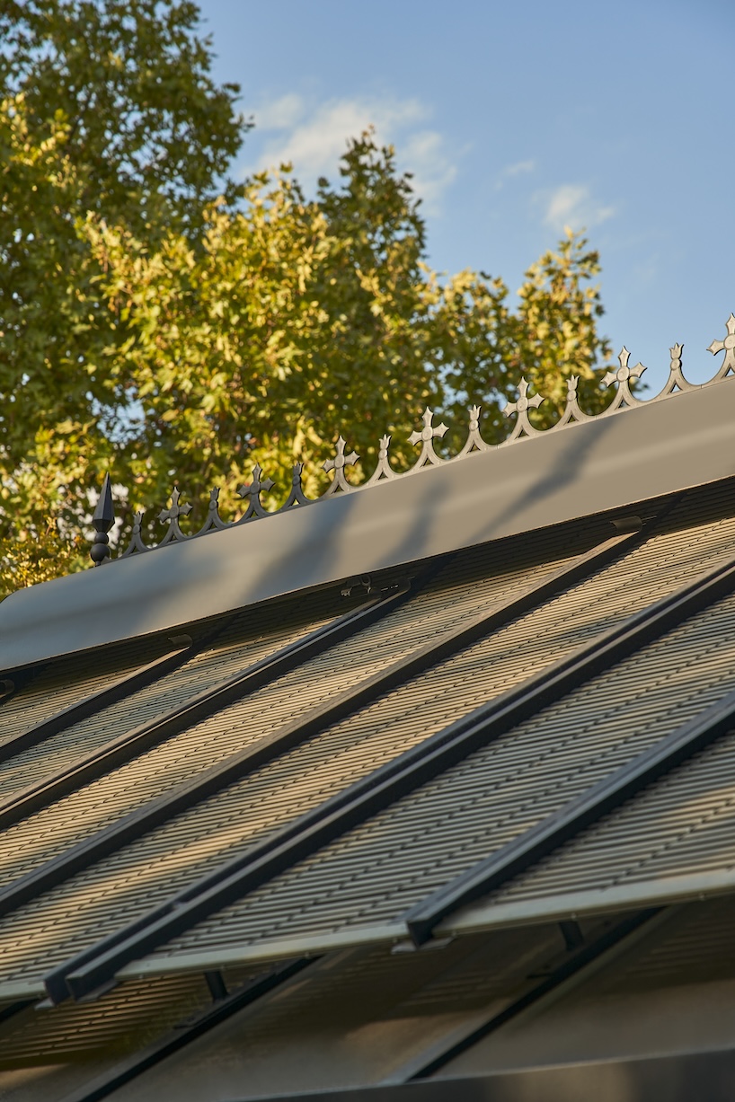 aluminum, timber, and bronze shape greenhouse retail space for culinary produce in madrid - 5