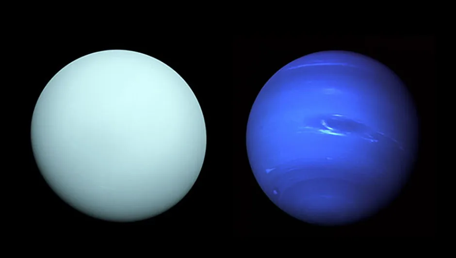 mages of Uranus (left) and Neptune (right), as seen by the Voyager 2 spacecraft. Credit: NASA/JPL-Caltech / NASA