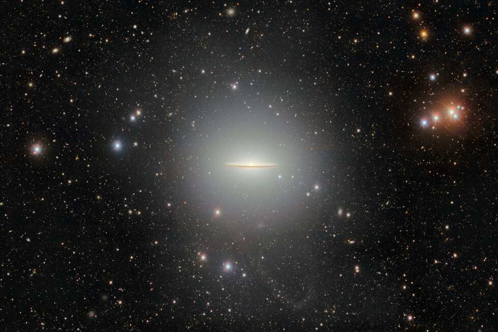 The wide-brimmed Sombrero galaxy is revealed in all its splendor