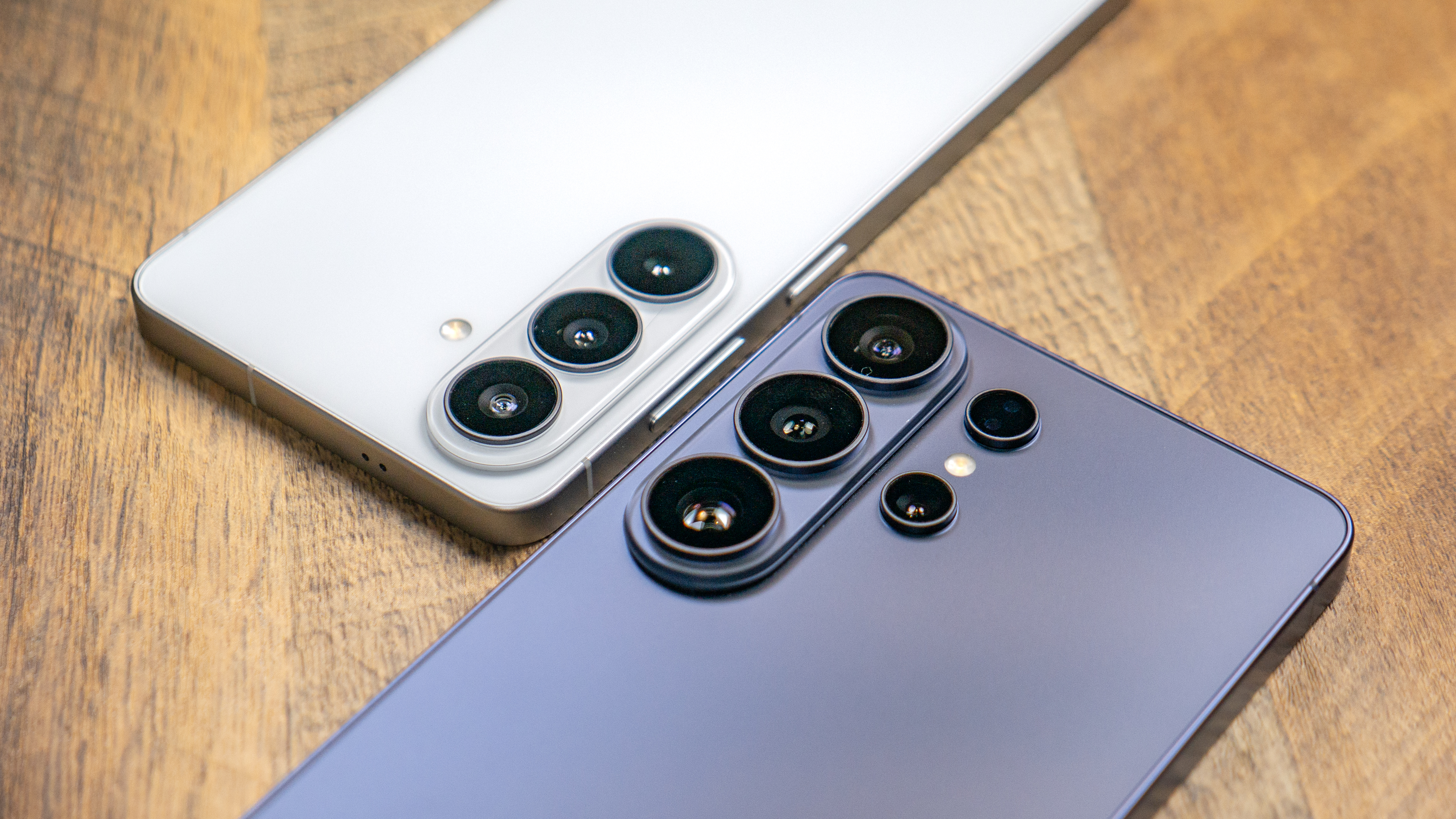 Galaxy S26 Ultra vs Galaxy S26 cameras closeup.