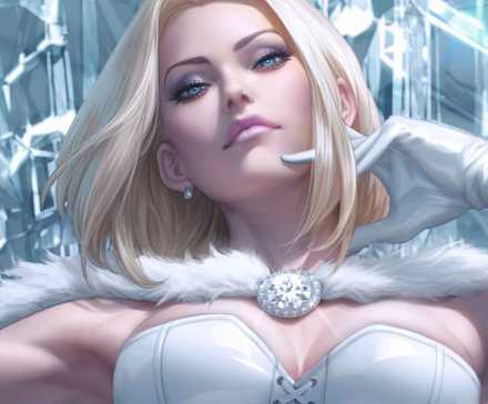 x-men's emma frost on a diamond throne