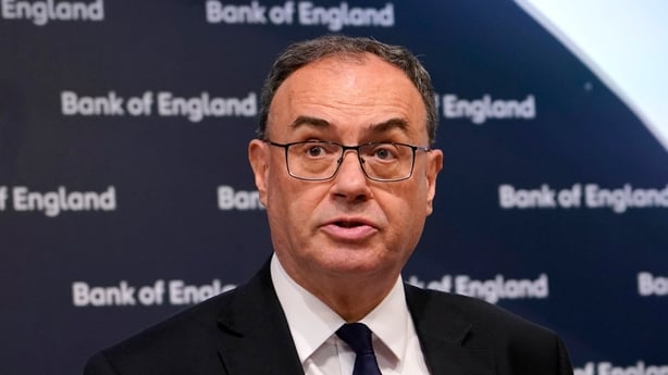 Andew Bailey, the Governor of the Bank of England, in a suit at a press conference