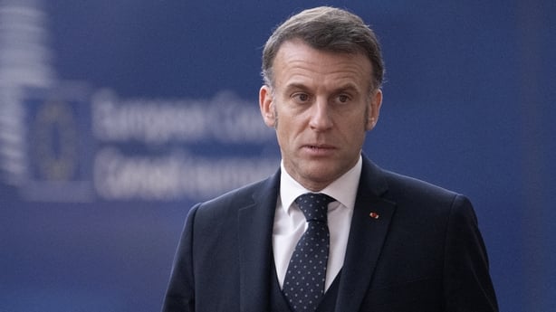 French President Emmanuel Macron attending an EU leaders' summit in Brussels