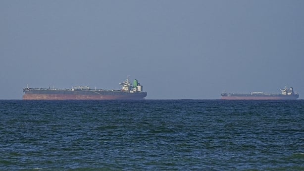 A view of the vessels heading towards the Strait of Hormuz