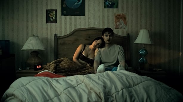 Pillow talk... Inde Navarrette stars as Nikki and Michael Johnston as Bear in Obsession. Photo: Focus Features/© 2026 FOCUS FEATURES LLC