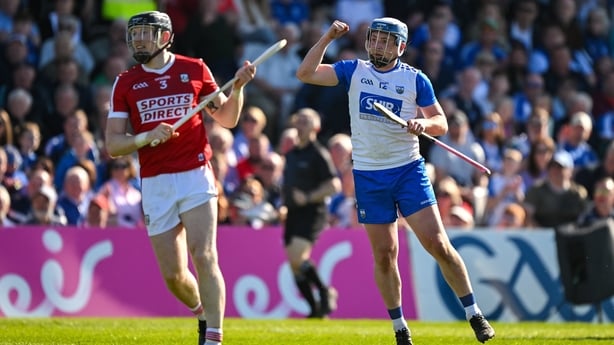 21 April 2024; Stephen Bennett of Waterford celebrates a score during the Munster GAA Hurling Senior Championship Round 1 match between Waterford and Cork at Walsh Park in Waterford. Photo by Brendan Moran/Sportsfile