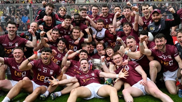 17 May 2026; The Westmeath squad celebrate after winning the Leinster GAA Football Senior Championship final match between Dublin and Westmeath at Croke Park in Dublin. Photo by Paul Phelan/Sportsfile