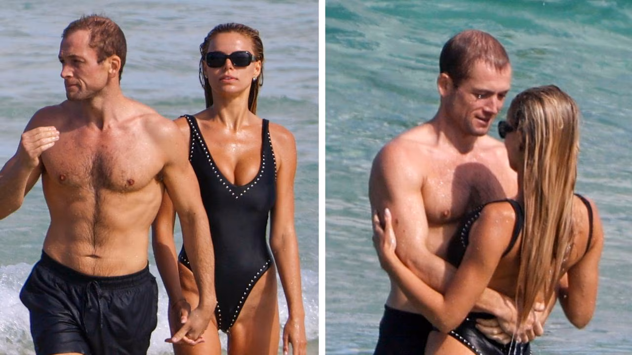 Taron Egerton and Brooks Nader spotted at Bondi Beach