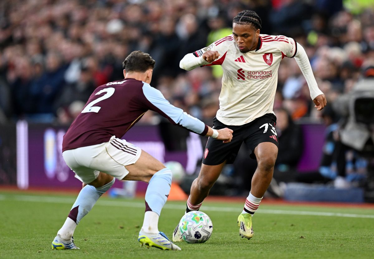 Rio Ngumoha during Aston Villa vs Liverpool.
