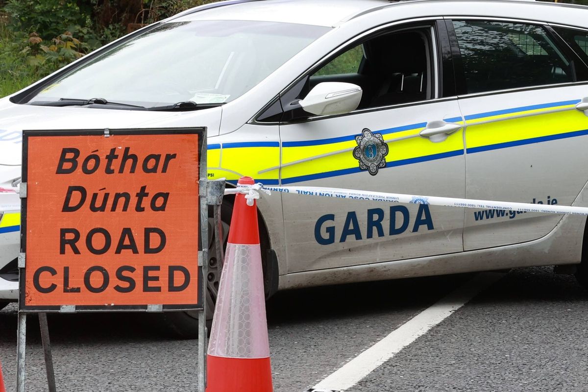 Garda car at scene of road traffic collision (stock image)