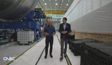 Blue Origin founder Jeff Bezos gives CNBC a tour of his Rocket Park factory