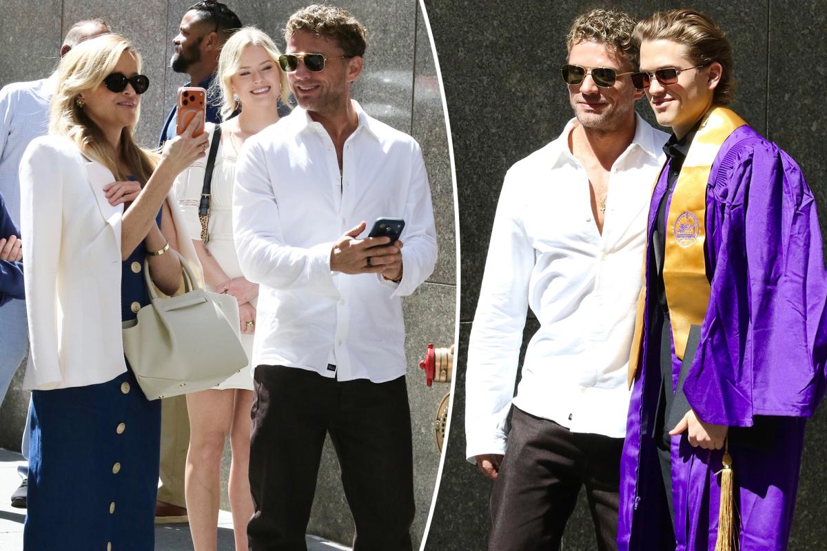 Exes Reese Witherspoon and Ryan Phillippe reunite at son Deacon's college graduation