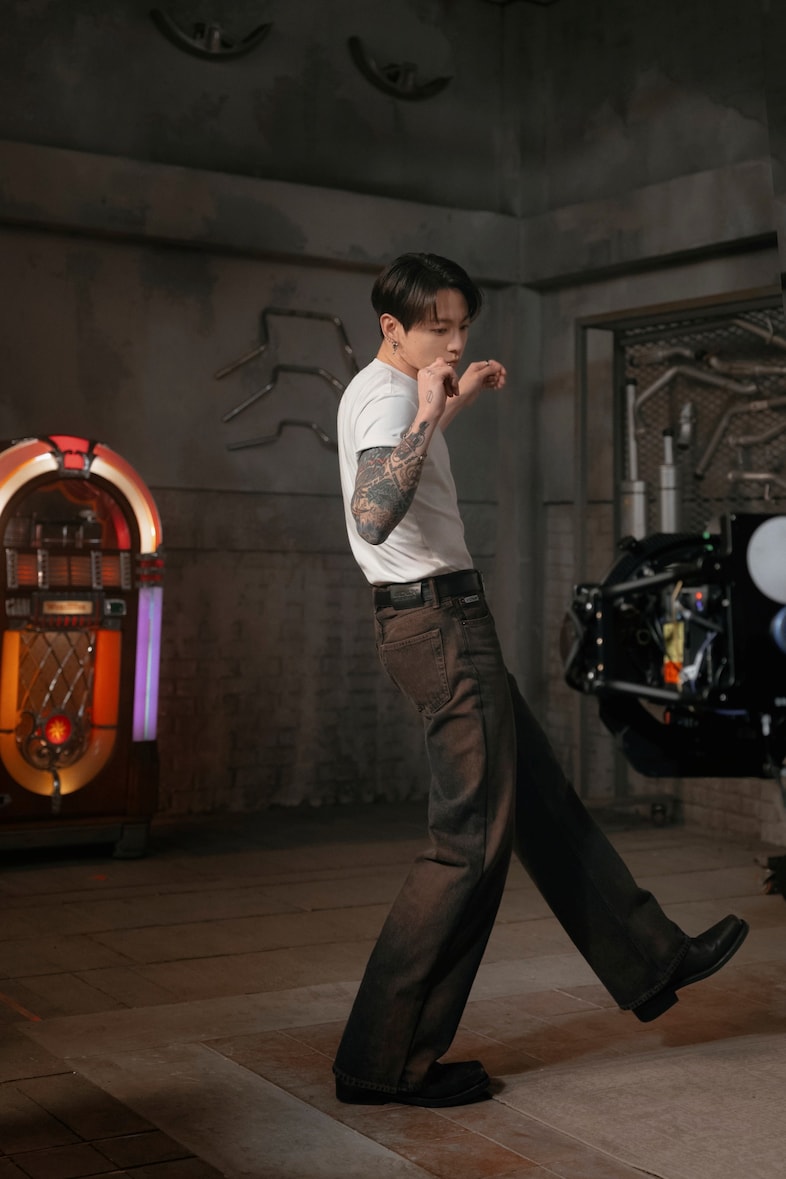 BTS images of Jung Kook for Calvin Klein 