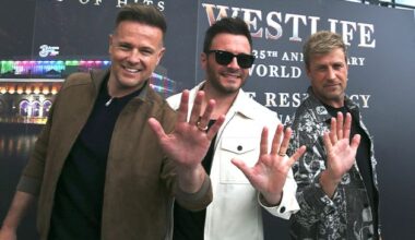 ‘Louis brought them into the dressing room and I was standing in my boxers’ – Westlife cast their hands at 3Arena ahead of record 82 shows