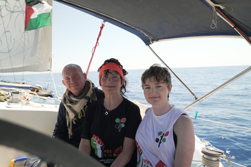 Cormac Daly, Dr Margaret Connolly and Louise McCormack on the Gaza aid flotilla