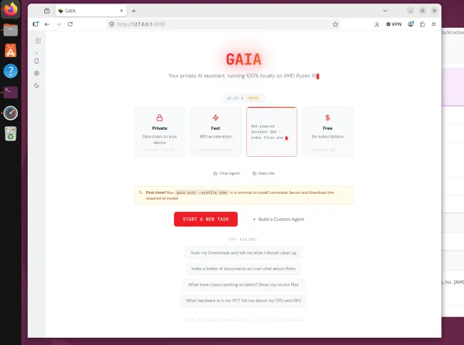 AMD GAIA 0.17.5 on Linux