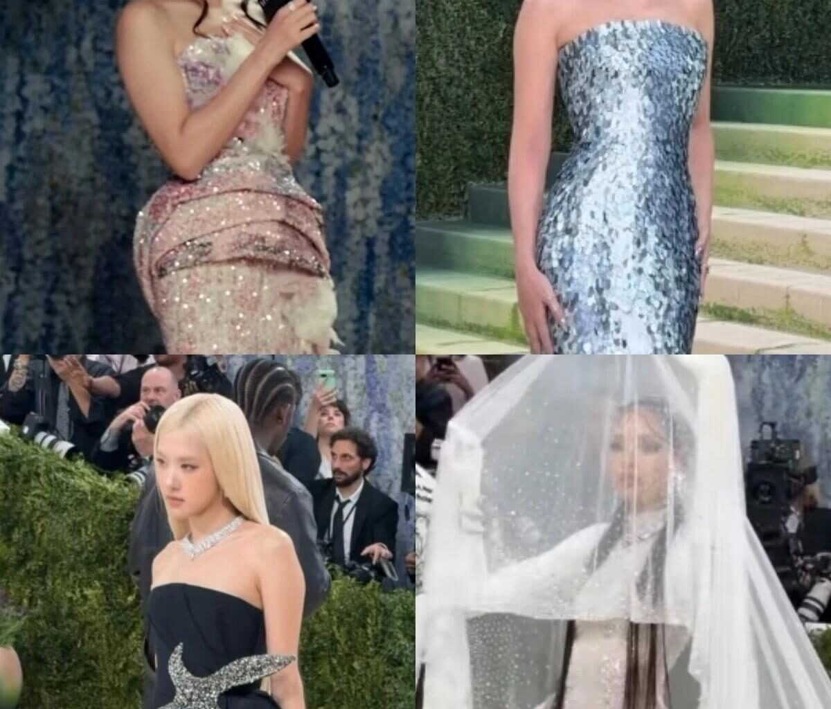 From top left, clockwise, Jisoo, Jennie, Lisa and Rosé / Captured from Vogue