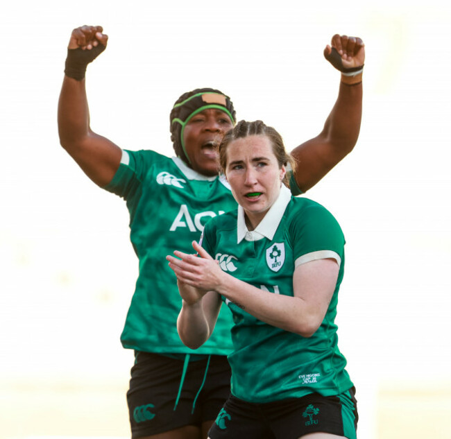 linda-djougang-and-eve-higgins-celebrate-after-aoife-wafer-scores-a-try