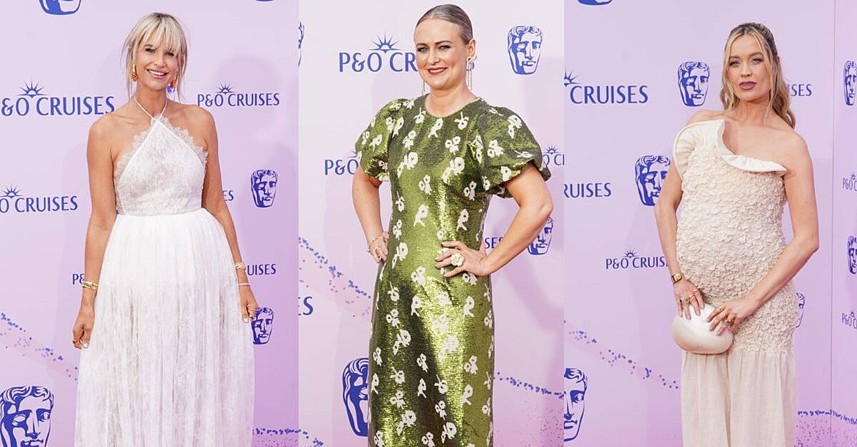 Vogue Williams, Laura Whitmore and Phillipa Dunne channel spring hues at the Bafta TV Awards