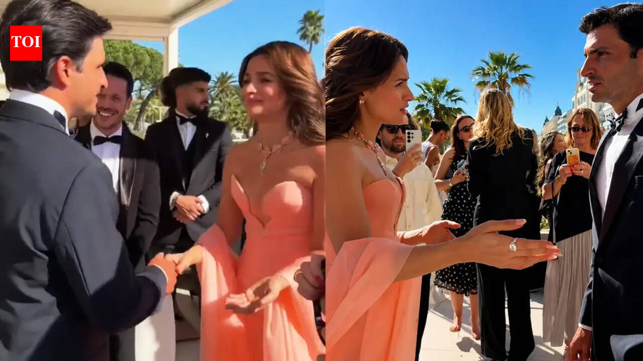 Alia Bhatt meets Carlos Sainz at Cannes; Bollywood and F1 fans say 'They look cute together'- WATCH﻿ |