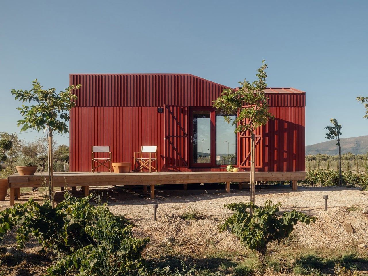 This Architect Built a 20m² Red Cabin on Her Family’s Greek Vineyard — and It’s the Antidote to Every Concrete Villa on the Island