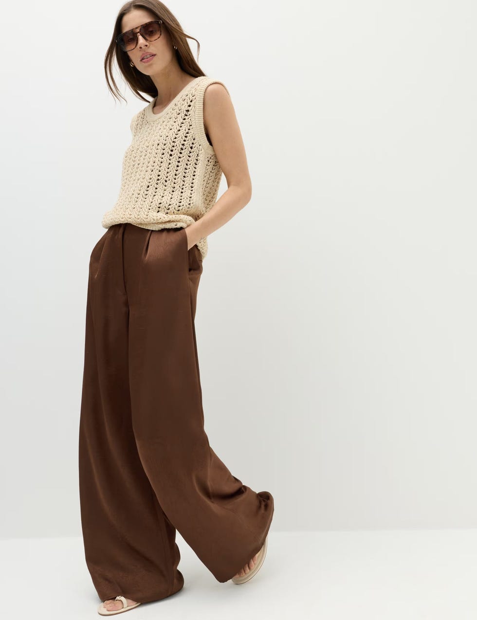 Satin Wide Leg Trousers Satin Wide Leg Trousers