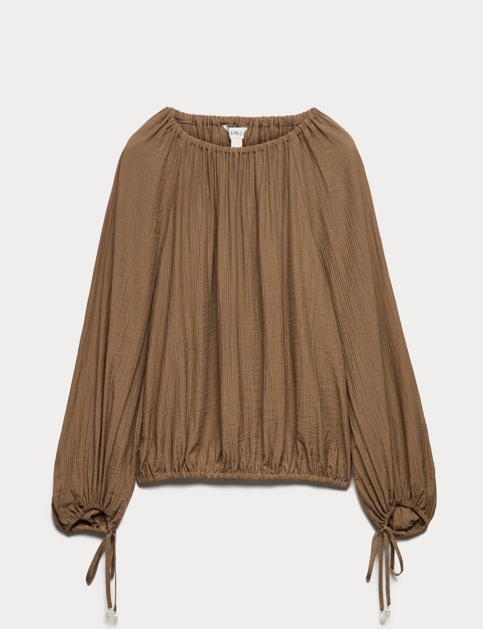 Striped Plisse Tie Detail Blouse Striped Plisse Tie Detail Blouse