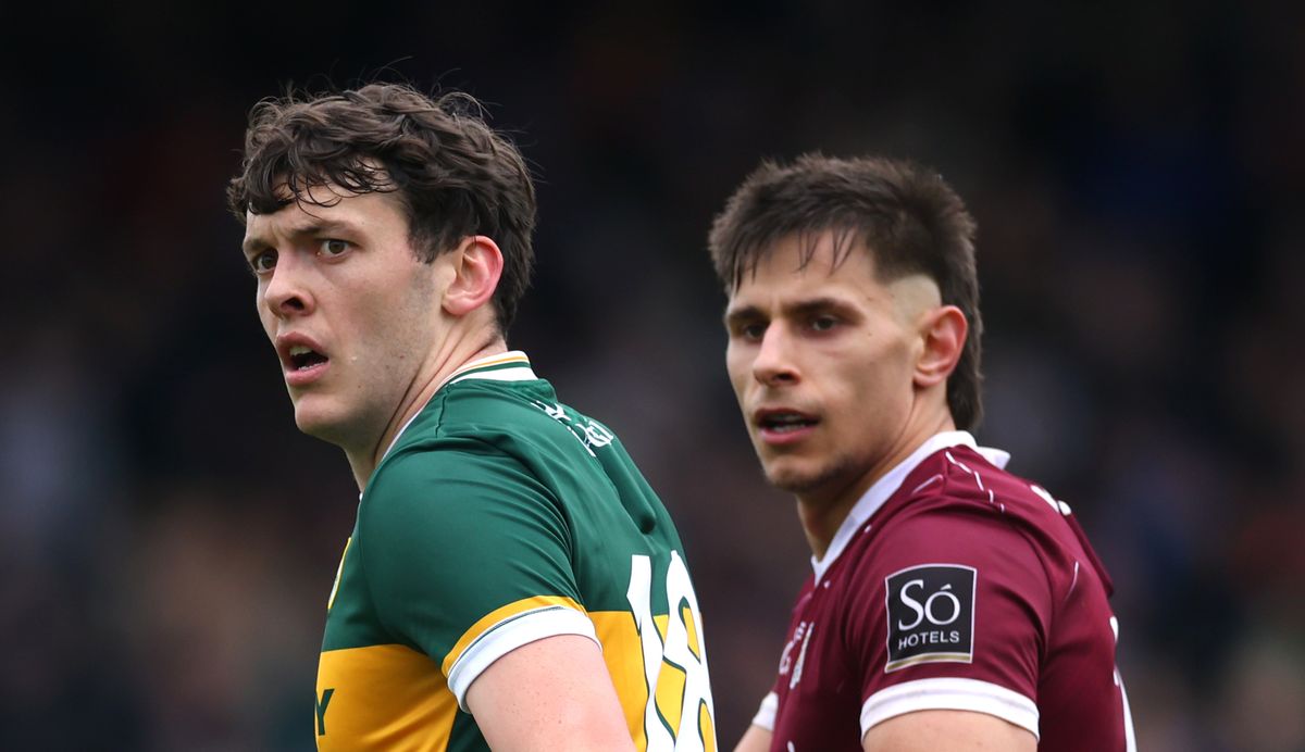 Kerry’s David Clifford and Sean Fitzgerald of Galway