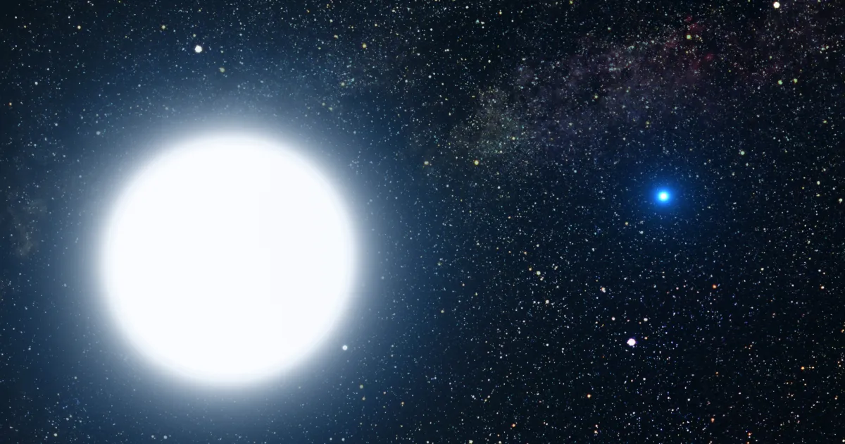 How can a young blue giant have a white dwarf companion star?