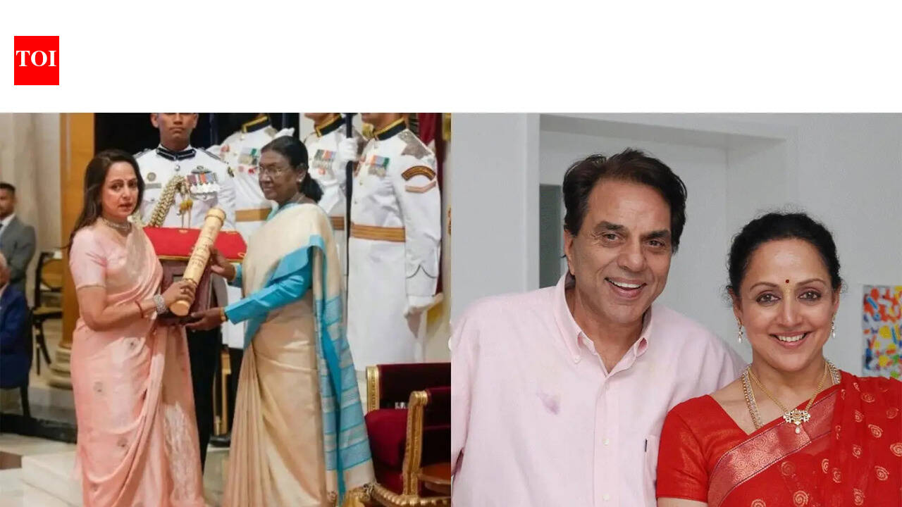 Dharmendra: Hema Malini’s emotional note on receiving Dharmendra’s Padma Vibhushan; 'I felt Dharam ji holding my hand,' says veteran actress | Hindi Movie News